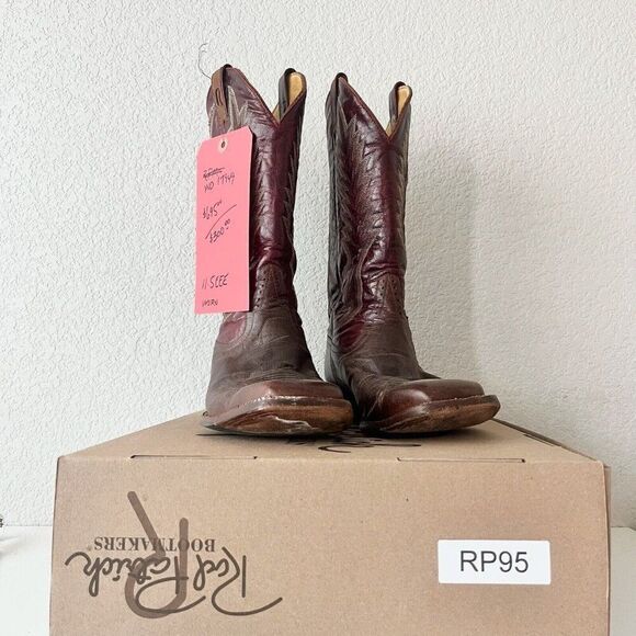 Rod Patrick Mens Cowboy Boots Size 11.5EEE Brown Leather Western Square Toe $695 - Picture 11 of 11